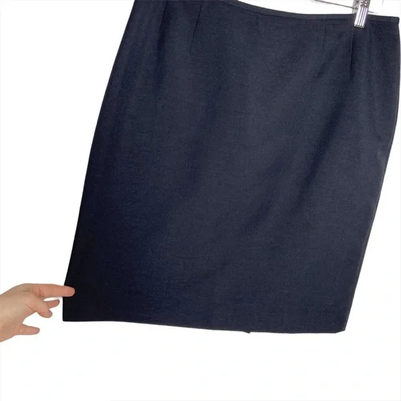 Kasper Solid Black Career Lined Short Straight Skirt Dark Academia - Picture 2 of 11